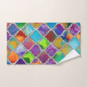 Quatrefoil patroon - Kleurrijke waterverf Bad Handdoek (Handdoek)