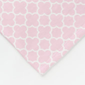 Quatrefoil Patroon roze grijs | Aangepaste monogra Fleece Deken (Hoek)