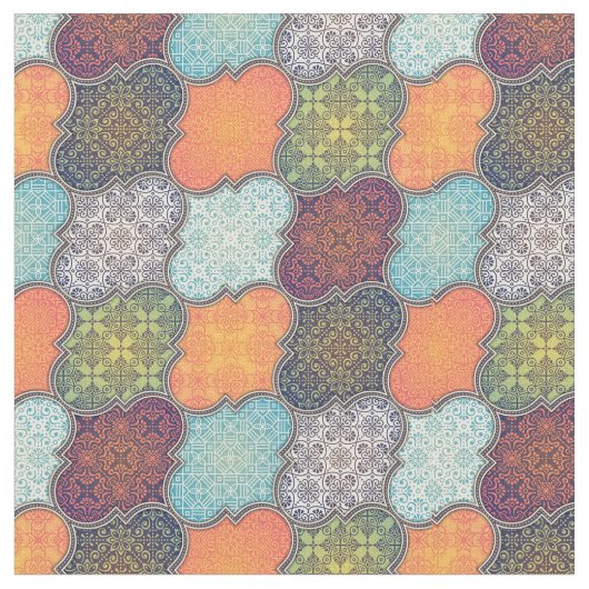 Quatrefoil Patroon Stof (Close Up)