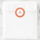 Quatrefoil Patroonmonogram Ronde Sticker (Tas)