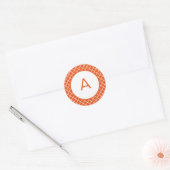 Quatrefoil Patroonmonogram Ronde Sticker (Envelop)