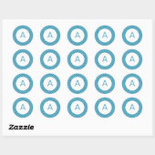 Quatrefoil Patroonmonogram Ronde Sticker (Vel)