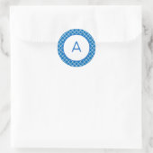 Quatrefoil Patroonmonogram Ronde Sticker (Tas)