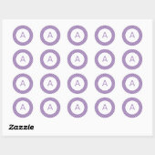 Quatrefoil Patroonmonogram Ronde Sticker (Vel)