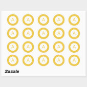 Quatrefoil Patroonmonogram Ronde Sticker (Vel)