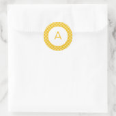 Quatrefoil Patroonmonogram Ronde Sticker (Tas)