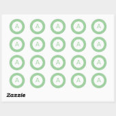 Quatrefoil Patroonmonogram Ronde Sticker (Vel)