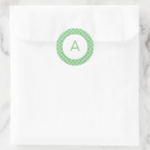 Quatrefoil Patroonmonogram Ronde Sticker (Tas)