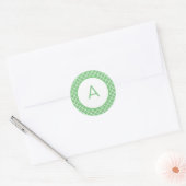 Quatrefoil Patroonmonogram Ronde Sticker (Envelop)