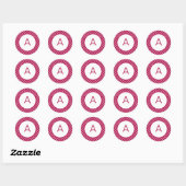 Quatrefoil Patroonmonogram Ronde Sticker (Vel)