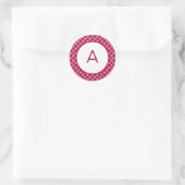 Quatrefoil Patroonmonogram Ronde Sticker (Tas)