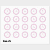 Quatrefoil Patroonmonogram Ronde Sticker (Vel)