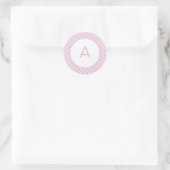 Quatrefoil Patroonmonogram Ronde Sticker (Tas)