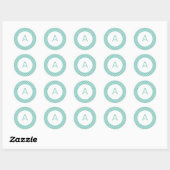 Quatrefoil Patroonmonogram Ronde Sticker (Vel)