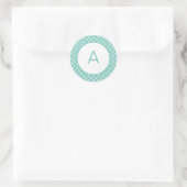 Quatrefoil Patroonmonogram Ronde Sticker (Tas)