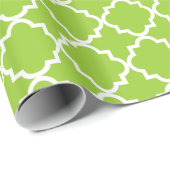 Quatrefoil Patroonpapier - limoen Cadeaupapier (Rol Hoek)