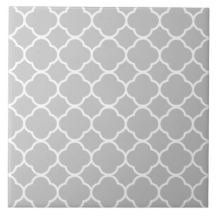 Quatrefoil Pattern Gray Tegeltje