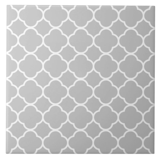 Quatrefoil Pattern Gray Tegeltje (Voorkant)