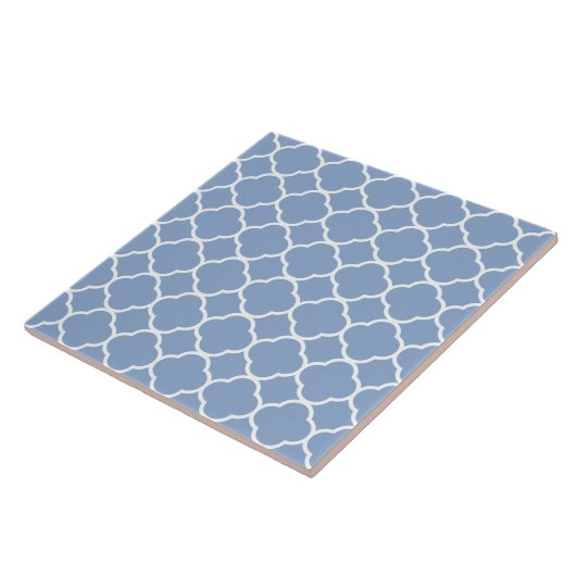 Quatrefoil Pattern Light Blue Tegeltje (Zijkant)