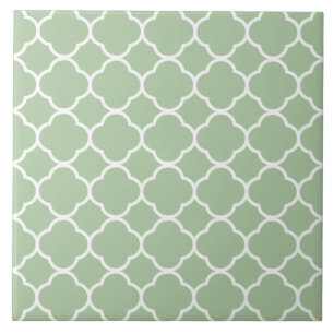 Quatrefoil Pattern Mint Green Tegeltje
