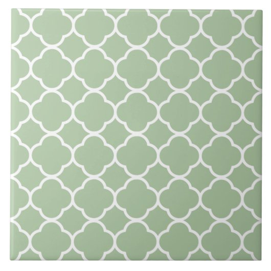 Quatrefoil Pattern Mint Green Tegeltje (Voorkant)