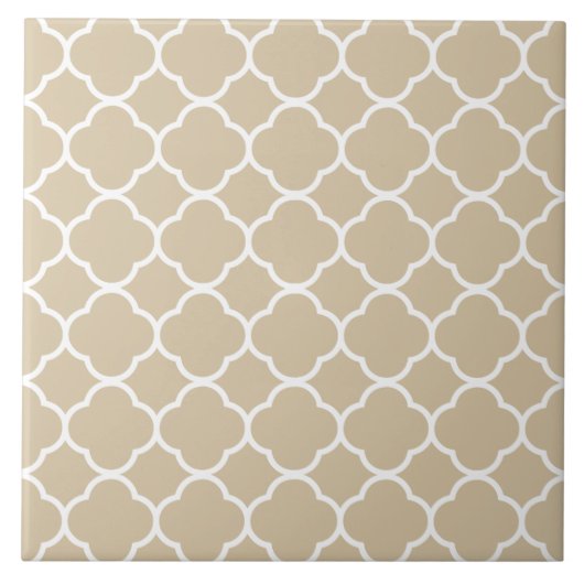 Quatrefoil Pattern Neutral Beige Tegeltje (Voorkant)