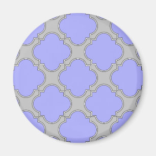 Quatrefoil periwinkle en grijs magneet