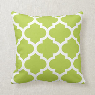 Quatrefoil Pillow in Olive Green Kussen