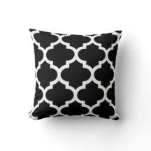 Quatrefoil Pillow in zwart-wit
