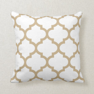 Quatrefoil Pillow - Sand Brown Kussen