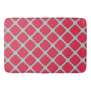 Quatrefoil rood en grijs badmat