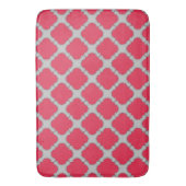 Quatrefoil rood en grijs badmat (Voorkant Verticaal)