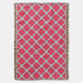 Quatrefoil rood en grijs deken (Voorkant Verticaal)