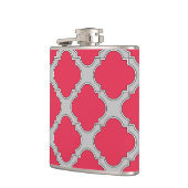 Quatrefoil rood en grijs heupfles (Links)