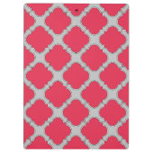Quatrefoil rood en grijs klembord (Achterkant)