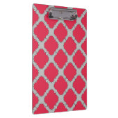 Quatrefoil rood en grijs klembord (Rechts)