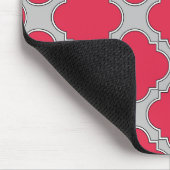 Quatrefoil rood en grijs muismat (Hoek)