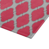 Quatrefoil rood en grijs snijplank (Hoek)