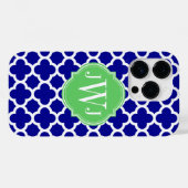 Quatrefoil Royal Blauw en Wit Patroon Case-Mate iPhone Case (Achterkant (horizontaal))