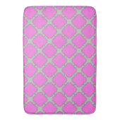 Quatrefoil roze en grijs badmat (Voorkant Verticaal)