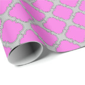 Quatrefoil roze en grijs cadeaupapier (Rol Hoek)