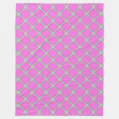 Quatrefoil roze en grijs fleece deken (Voorkant)