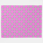 Quatrefoil roze en grijs fleece deken (Voorkant (Horizontaal))