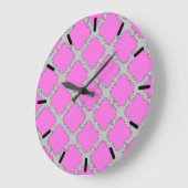 Quatrefoil roze en grijs grote klok (Hoek)