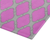 Quatrefoil roze en grijs snijplank (Hoek)
