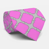 Quatrefoil roze en grijs stropdas (Opgerold)