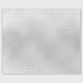 Quatrefoil Silver Glam Art Deco White Shiny Cadeaupapier (Vlak)