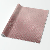 Quatrefoil Silver Glam Roze Rose Gold Licht Cadeaupapier (Uitgerold)