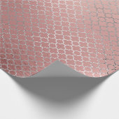 Quatrefoil Silver Glam Roze Rose Gold Licht Cadeaupapier (Hoek)