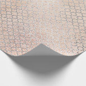 Quatrefoil Silver Glam Roze Rose Gold Peach Cadeaupapier (Hoek)